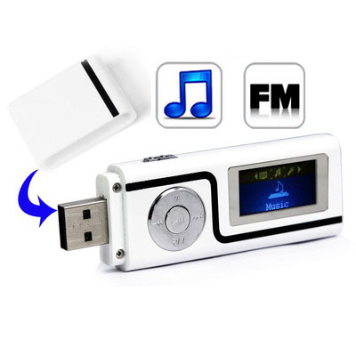 2GB MP3 Player with LCD Screen, Support FM Radio, Double 3.5 mm Earphone (White)